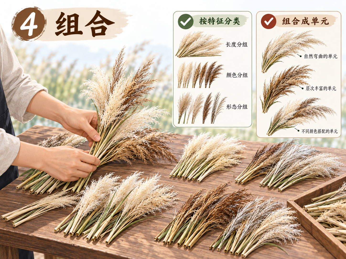 芦苇画组合过程