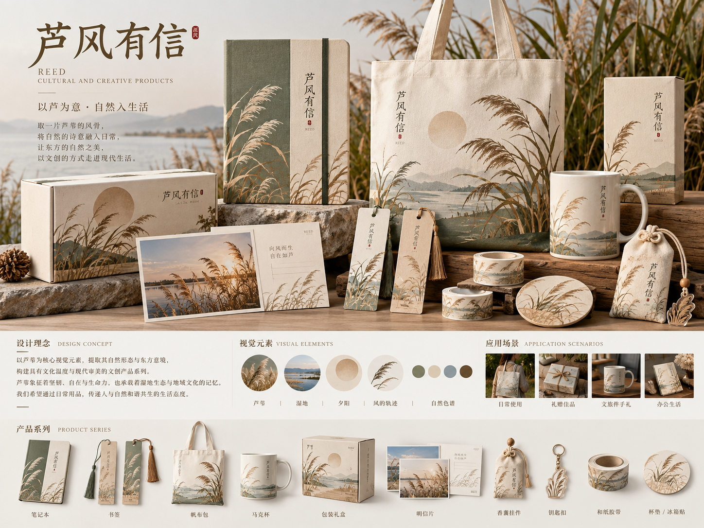 芦苇主题文创应用展示板